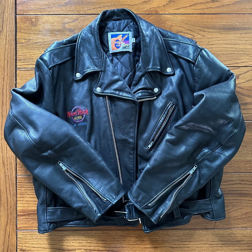 Vintage Men’s Hard Rock Hotel Las Vegas Leather Jacket Size XL